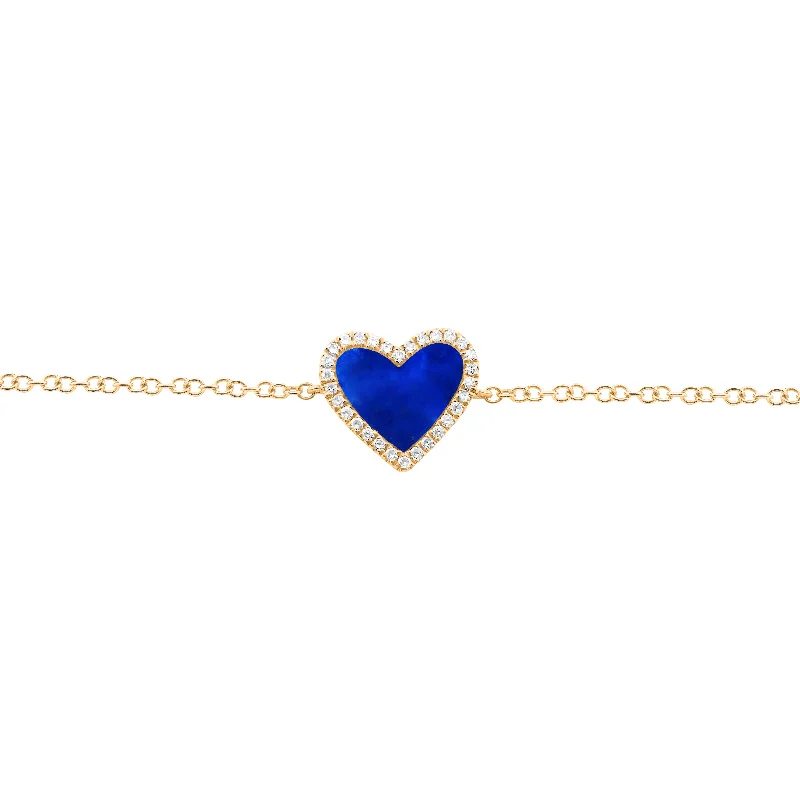 14K GOLD DIAMOND LAPIS HAILEY BRACELET