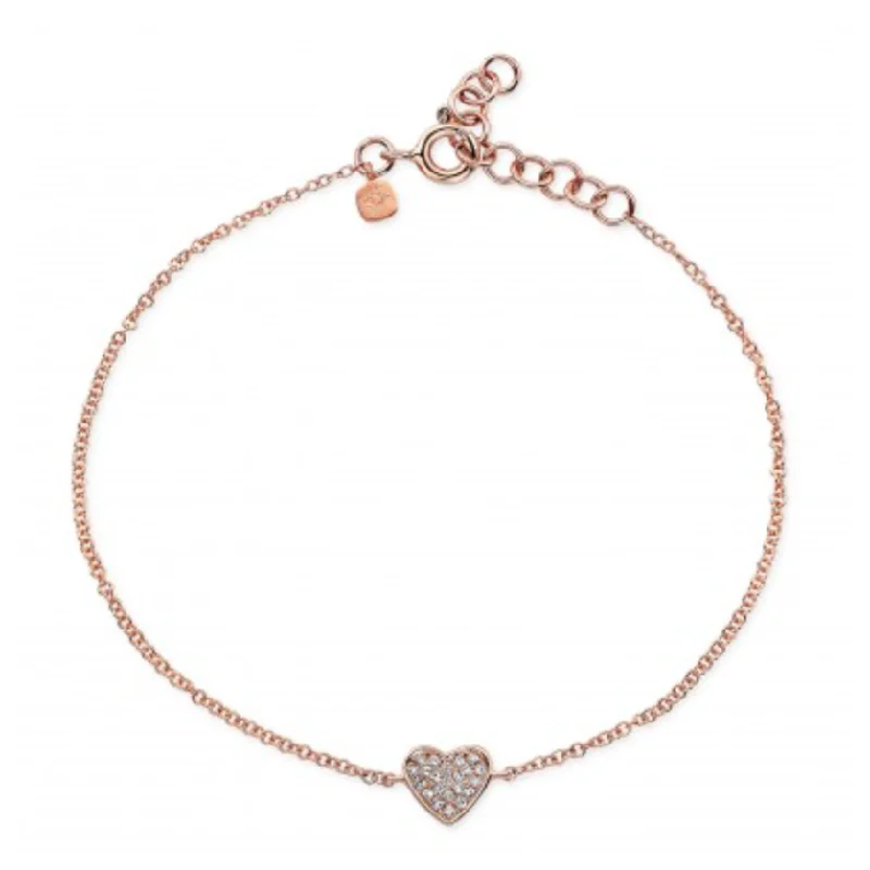 14K GOLD DIAMOND MINI HEART BRACELET