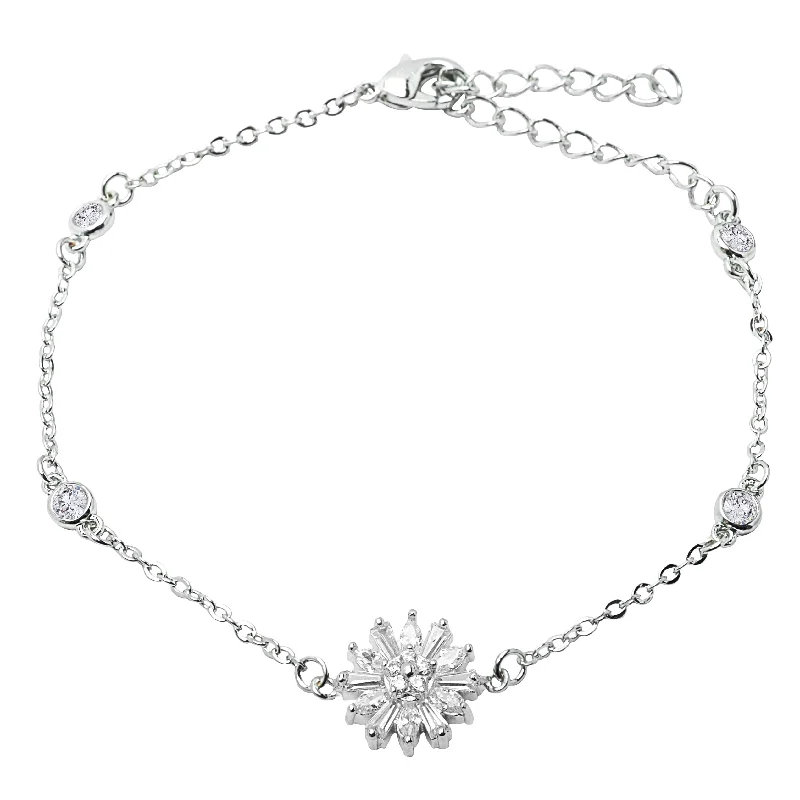 Astara 18k White Gold Plated Bracelet with Simulated Diamond Crystals