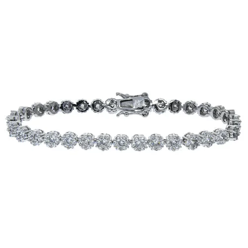 Ally 18k White Gold Plated Tennis Bracelet with Simulated Diamond Crystals