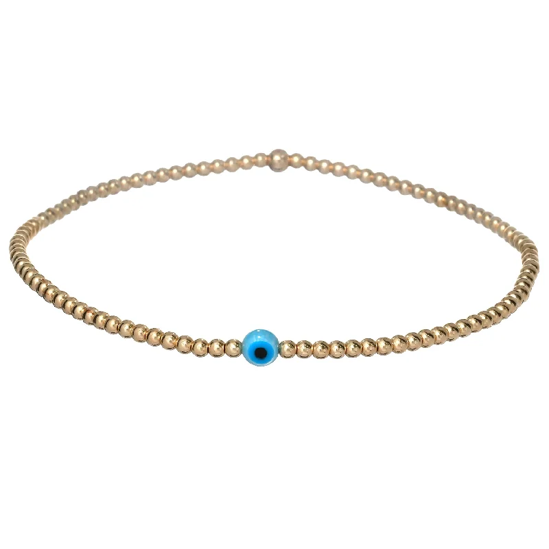 "DAINTY EVIL EYE MOP" Opal Charm Bracelet