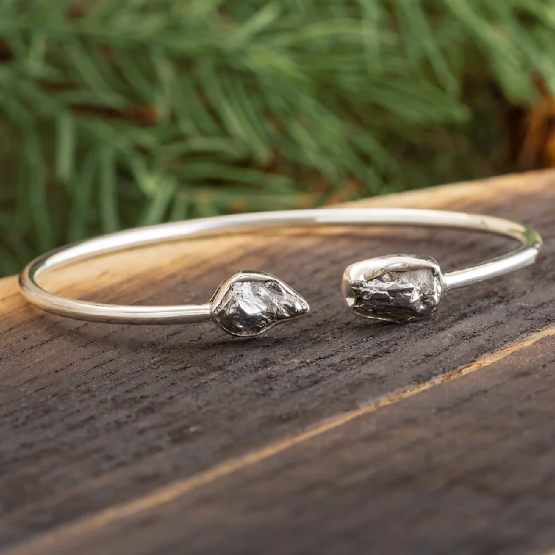 Meteorite Cuff Bracelet in Sterling Silver