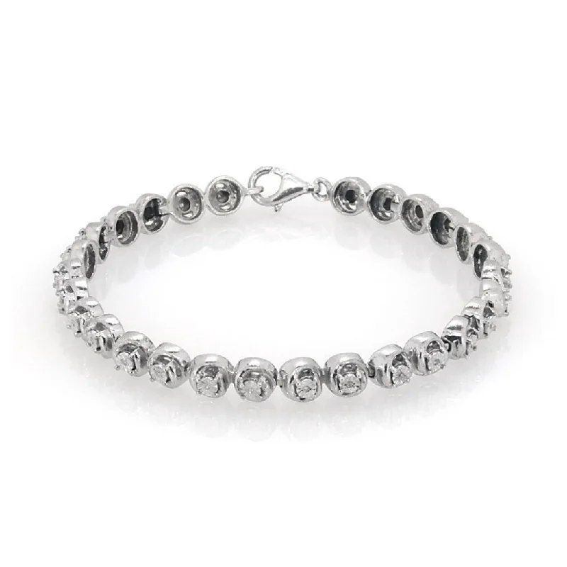 Pre-Owned Kay 1/10ct Diamond Tennis Bracelet in Sterling Silver