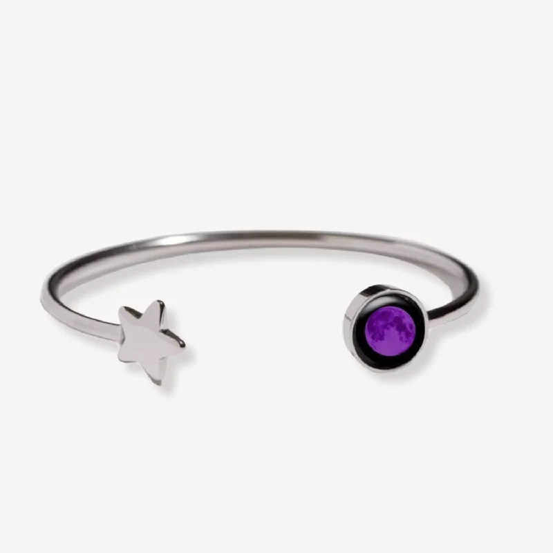 Purple Moon Crépuscule Cuff in Stainless Steel