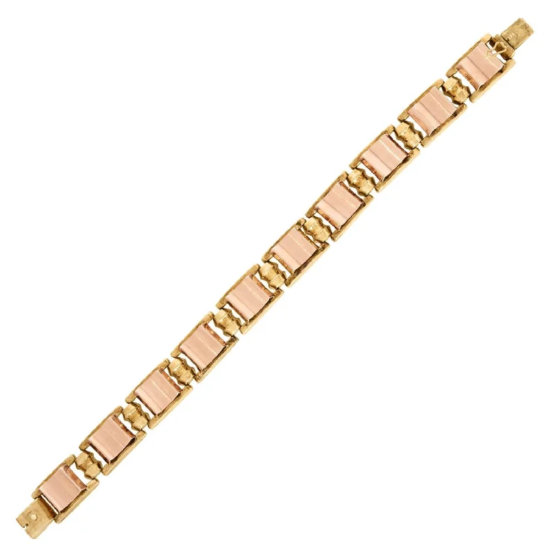 Retro Austrian 14k Mixed Metal Link Bracelet