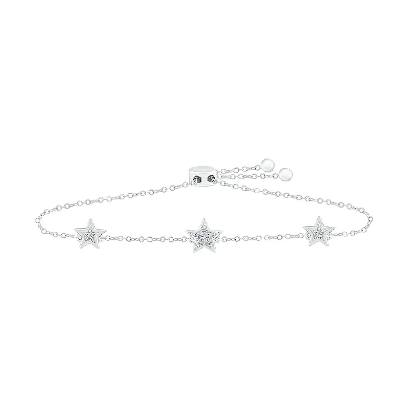 Star Bolo Bracelet with Diamonds