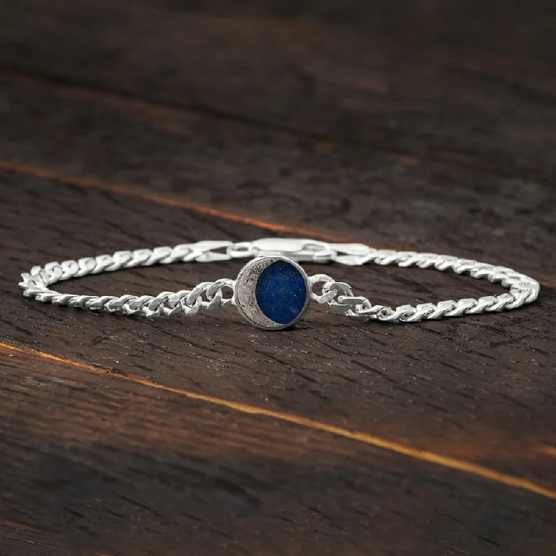 Starry Night Meteorite & Lapis Lazuli Chain Bracelet