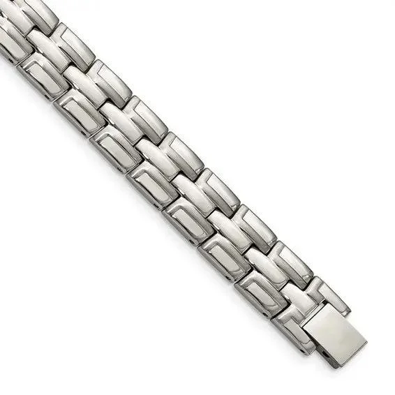 Three Strand Weave Style Bracelet in Stainless Steel