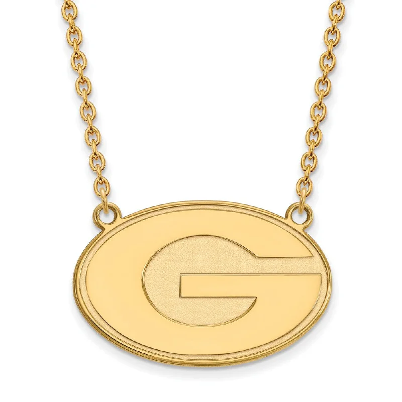 14k Gold Plated Silver U of Georgia Large 'G' Pendant Necklace