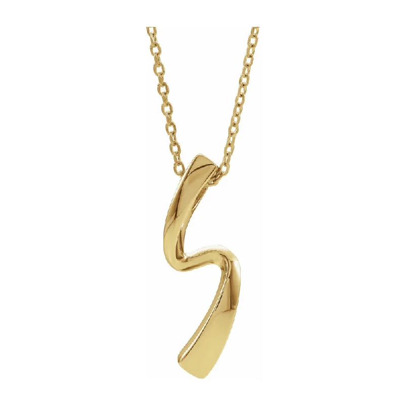 14K Yellow, White or Rose Gold Freeform Necklace, 16-18 Inch