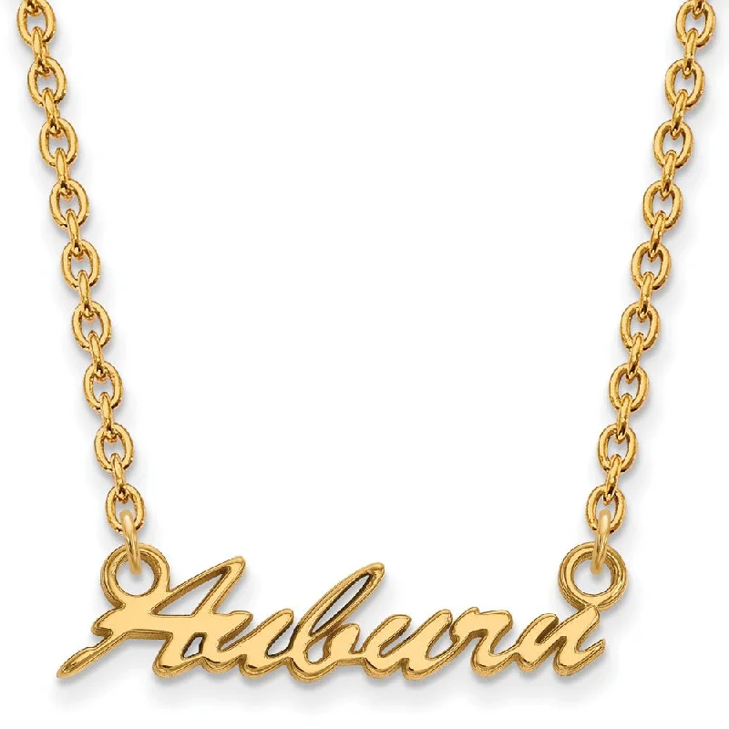 14k Gold Plated Silver Auburn U Medium Pendant Necklace