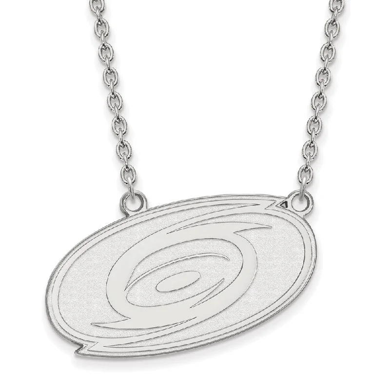 Sterling Silver NHL Carolina Hurricanes Large Necklace, 18 Inch