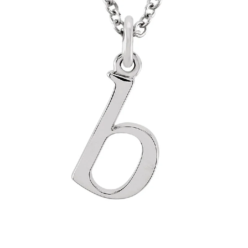 The Abbey Lower Case Initial 'b' Necklace in 14k White Gold, 16 Inch