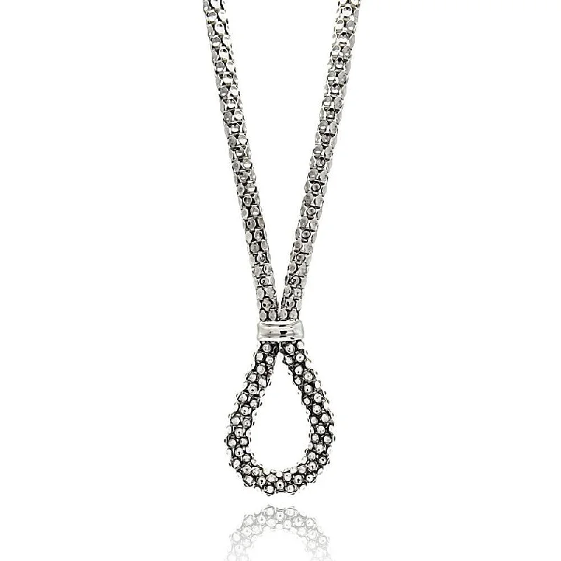 Silver 925 Rhodium Plated Multiple Disc CZ Italian Necklace - ITN00040RH