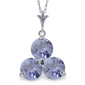 0.75 Carat 14K Solid White Gold Worship Tanzanite Necklace