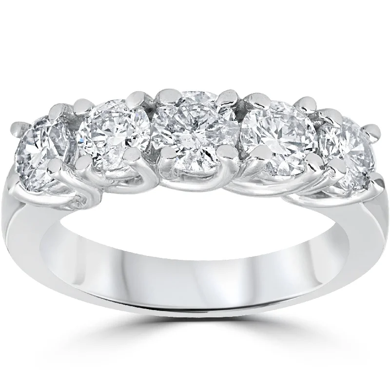 1 1/2ct Diamond Wedding Anniversary Band White Gold Ring