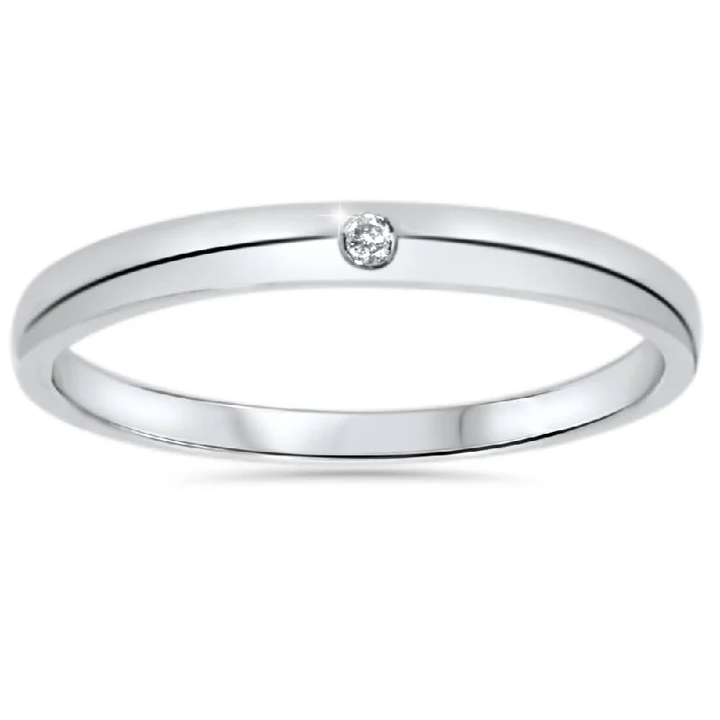 1/30ct 2.5mm Solitaire Diamond Wedding Promise Ring 14K