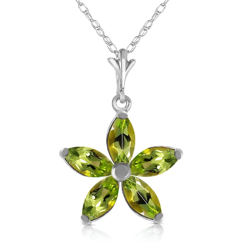 1.4 Carat 14K Solid White Gold La Vie Peridot Necklace