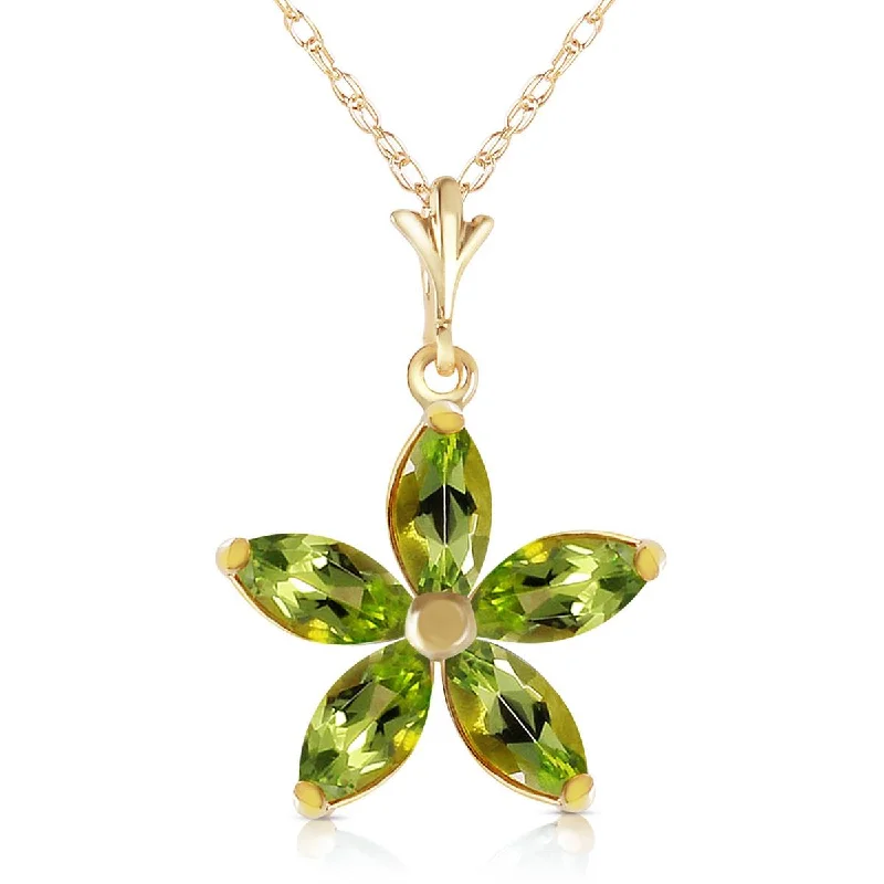 1.4 Carat 14K Solid Yellow Gold Virtue Peridot Necklace