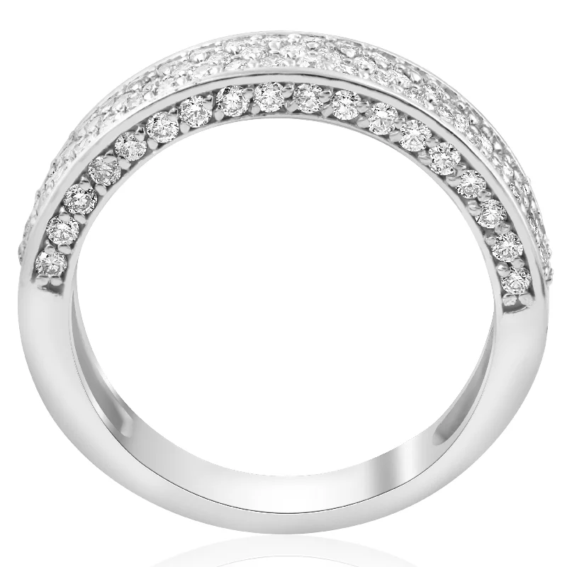 1 ct Diamond Wedding Ring 14k White Gold Womens Anniversary Band