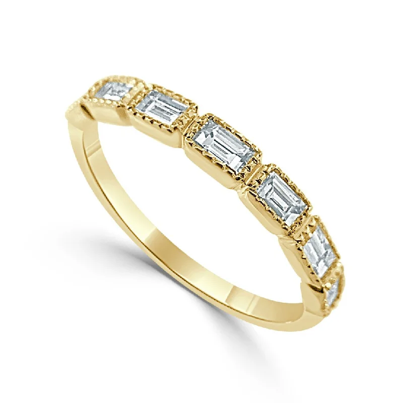 14k Gold & Diamond Baguette Ring