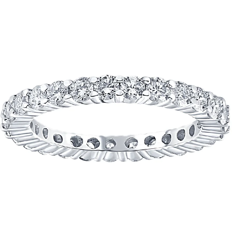 1ct Prong Diamond Eternity Ring 14K White Gold