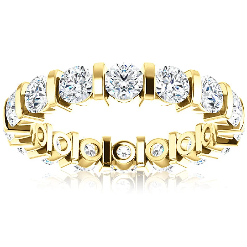 2 1/2 Ct Lab Grown Diamond Bar Set Eternity Ring 14k Yellow Gold