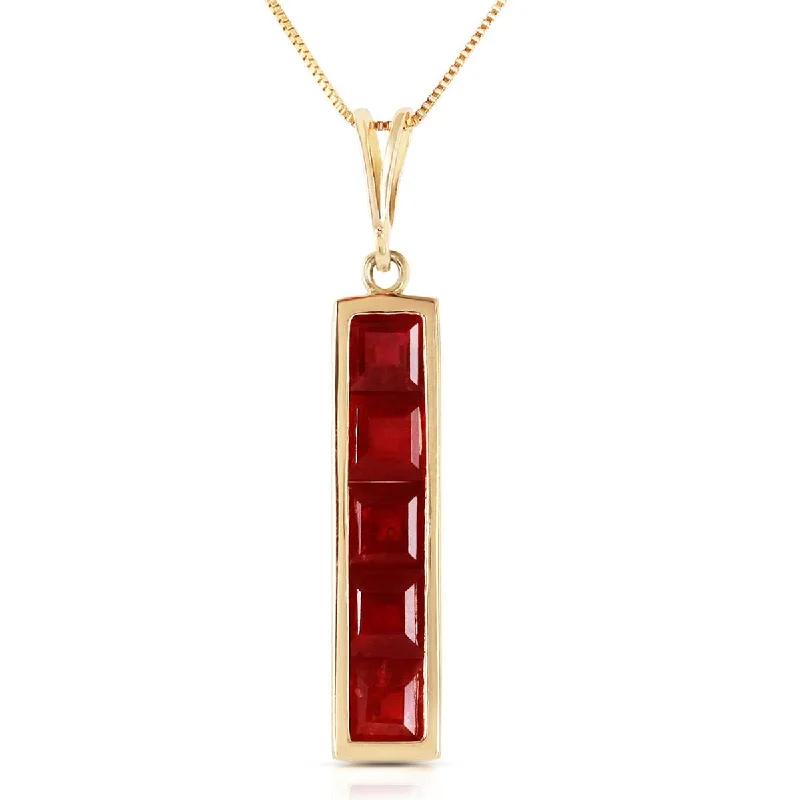 2.5 Carat 14K Solid Yellow Gold Sarajevo Ruby Necklace