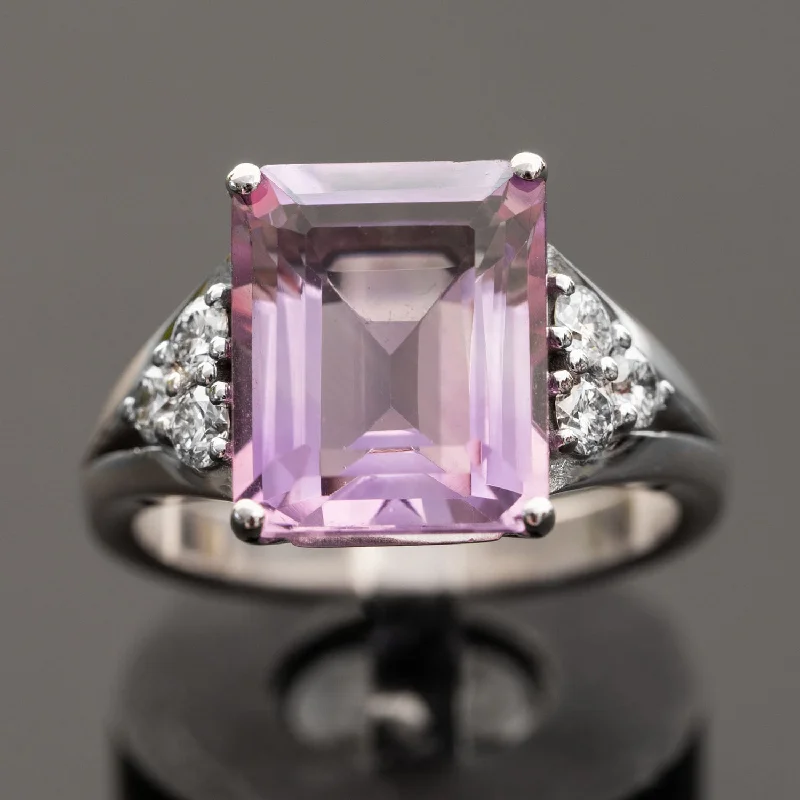 Adrianna - 5.00 carat natural amethyst ring with 0.60 carat natural diamonds