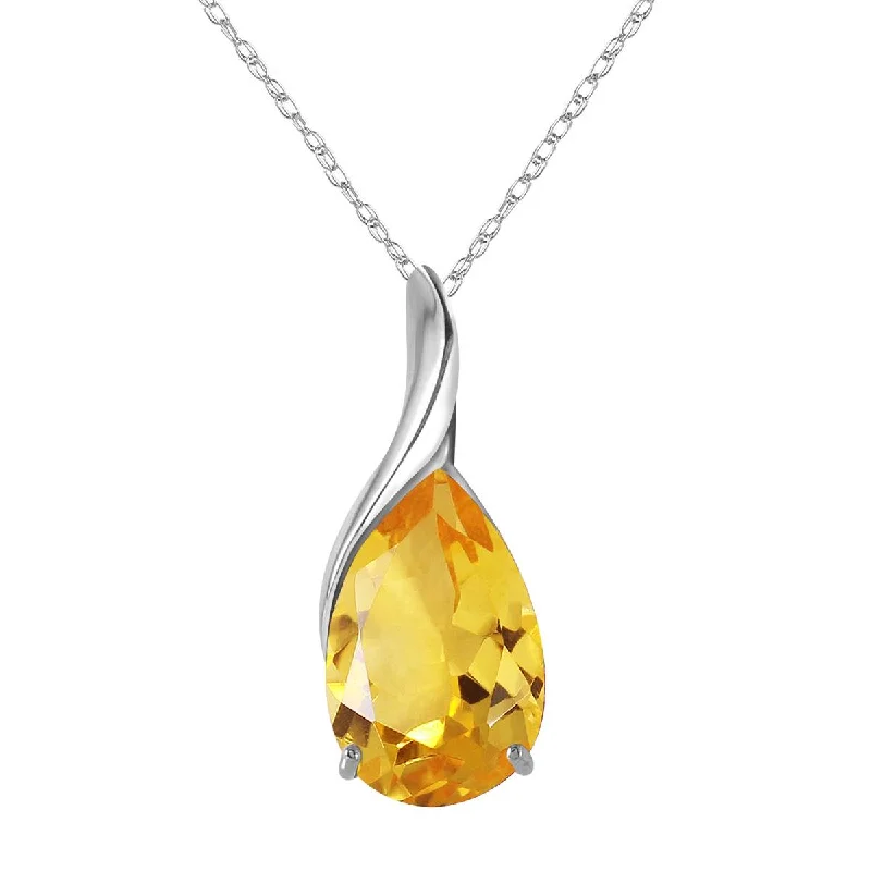 5 Carat 14K Solid White Gold Do No Harm Citrine Necklace