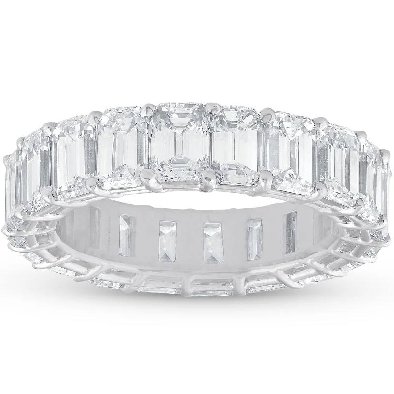 7ct Emerald Cut Diamond Platinum Eternity Ring