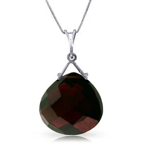 8.5 Carat 14K Solid White Gold Choreographed Garnet Necklace