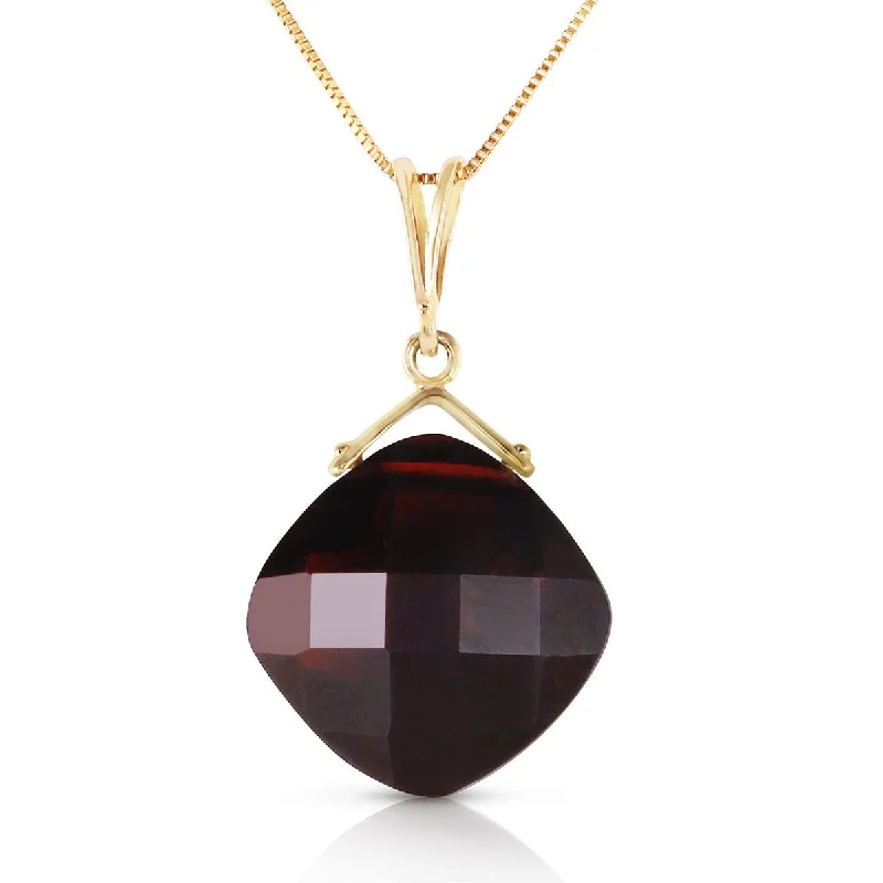 8.75 Carat 14K Solid Yellow Gold Distant Horizon Garnet Necklace