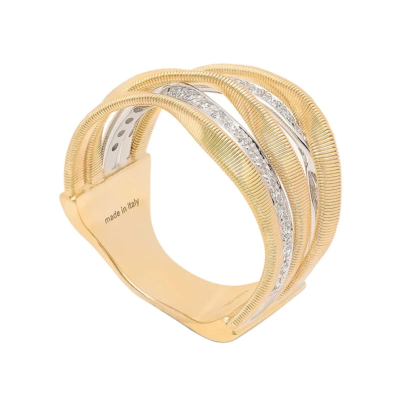 Marrakech 5-Band Coil Ring With Diamonds