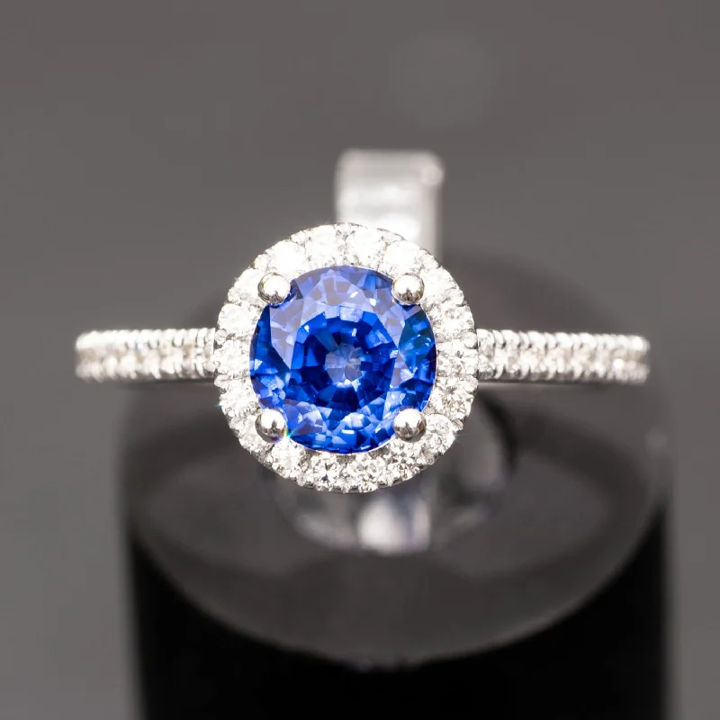 Brynlee -  1.53 carat round sapphire ring with 0.50carat natural diamonds