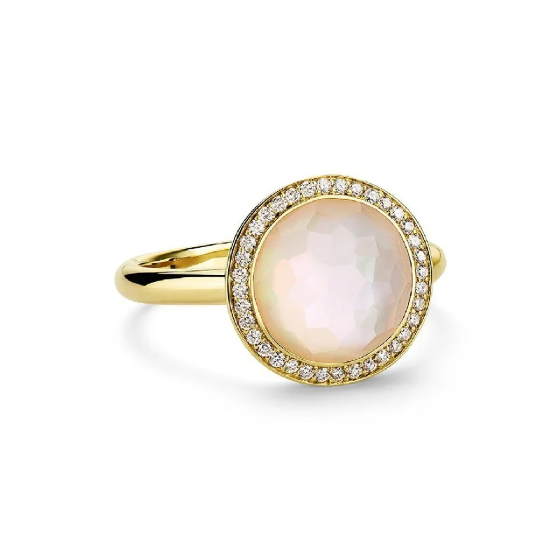 Mother of Pearl & Diamond Rock Candy Mini Lollipop Ring