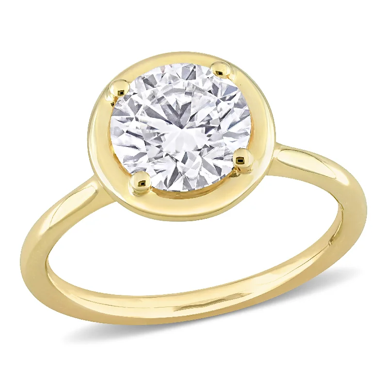 Miadora 1 4/5ct DEW Created Moissanite Engagement Ring in 10k Yellow Gold