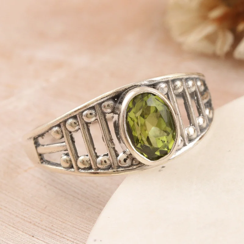 Novica Handmade Prosperous Dazzle Peridot Single Stone Ring