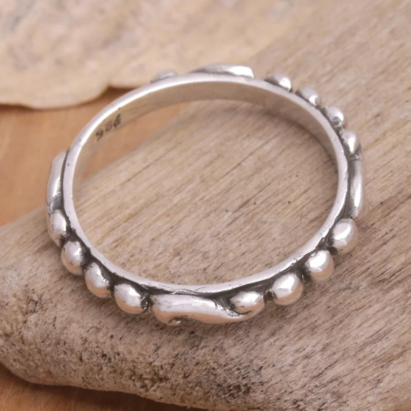 Novica Handmade Sugar Orbs Sterling Silver Band Ring