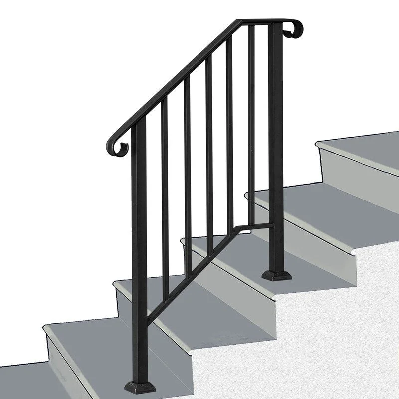 Outdoor Iron Handrail 1-3 Steps Stair Railing