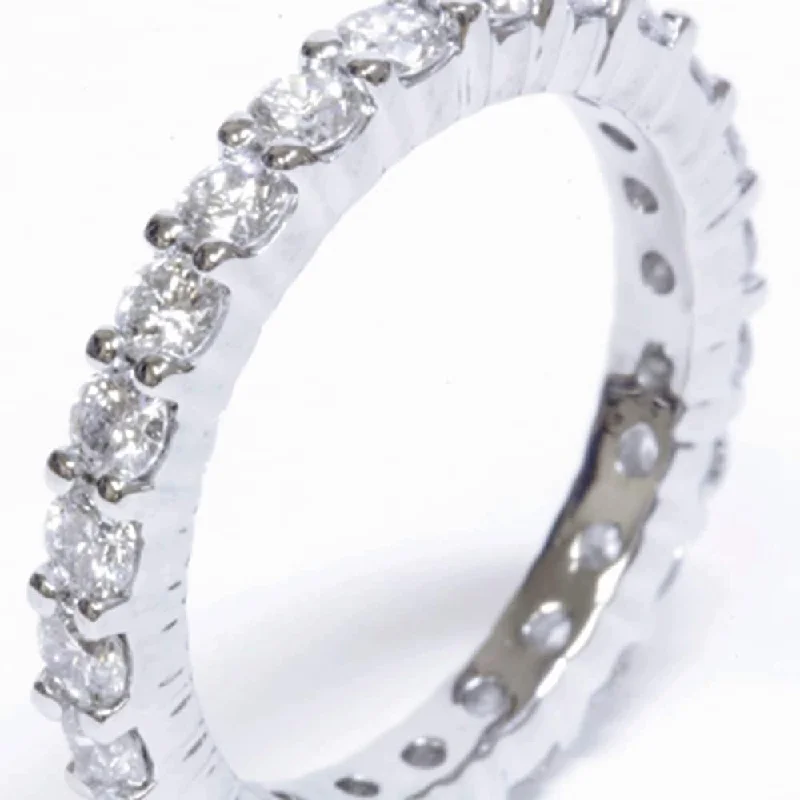 Platinum 1 3/4ct Prong Diamond Eternity Ring Womens Wedding Band