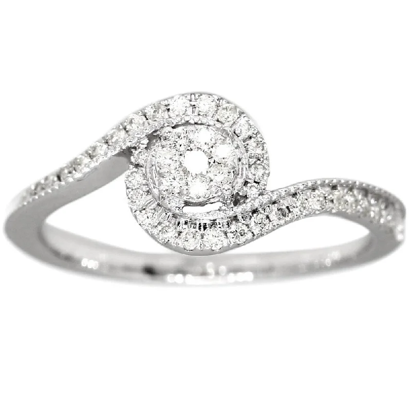 Pompeii3 10k White Gold 1/3Ct. TDW Diamond Engagement Halo Ring