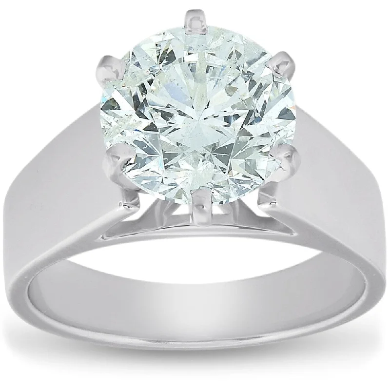 Pompeii3 14k White Gold 2 ct TDW Solitaire Diamond Engagement Ring Clarity Enhanced (H-I/SI2-I1)