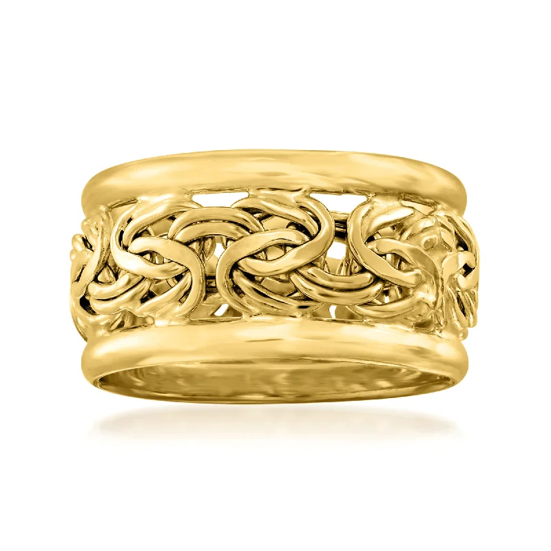 Ross-Simons 18kt Yellow Gold Wide Byzantine Ring