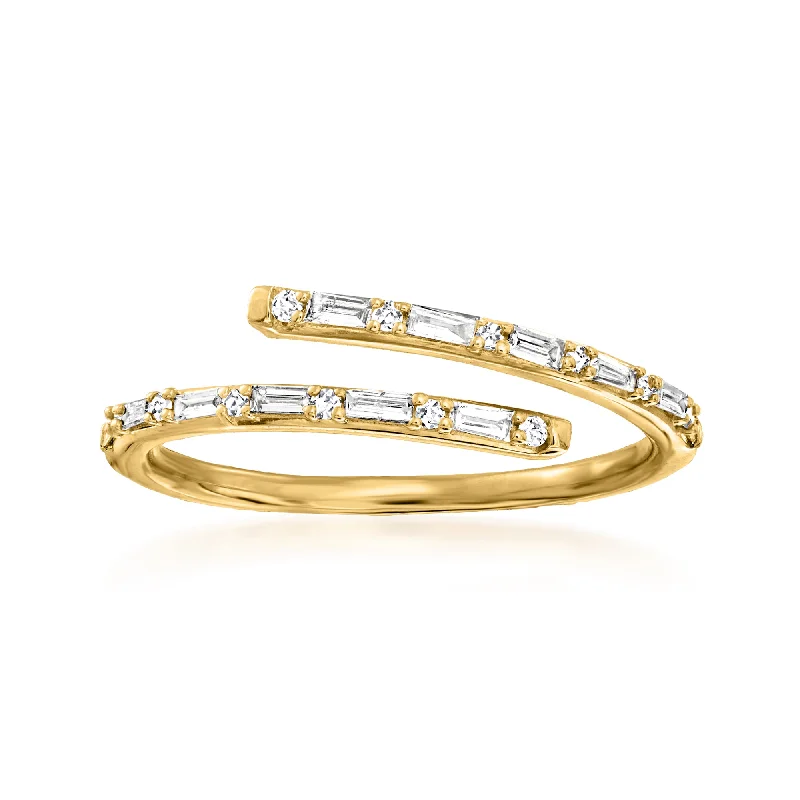 Ross-Simons Diamond Bypass Ring in 14kt Yellow Gold