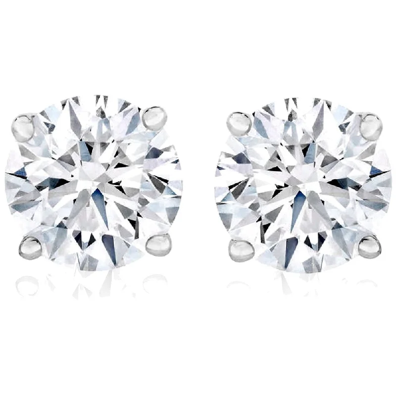 1 Ct TW Moissanite Studs Available in White or Yellow Gold