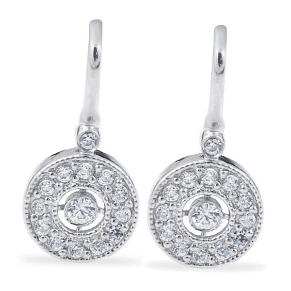 10k White Gold 3/8 ct TDW Diamond Vintage Halo Earrings