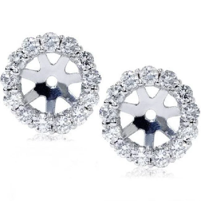 14K White Gold 1/2ct. Diamond Earring Jackets (up to 6mm)