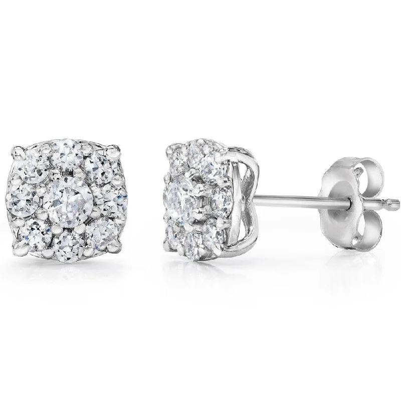 14k White Gold 1 TDW Diamond Composite Earrings