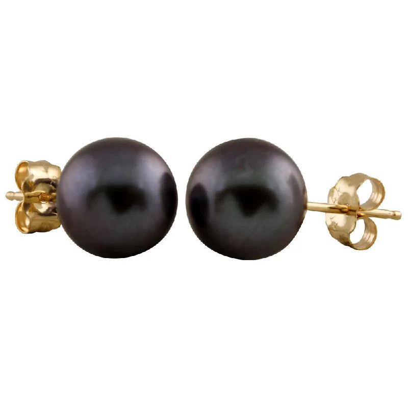 14k Yellow Gold Freshwater Pearl Stud Earrings (8-9mm)